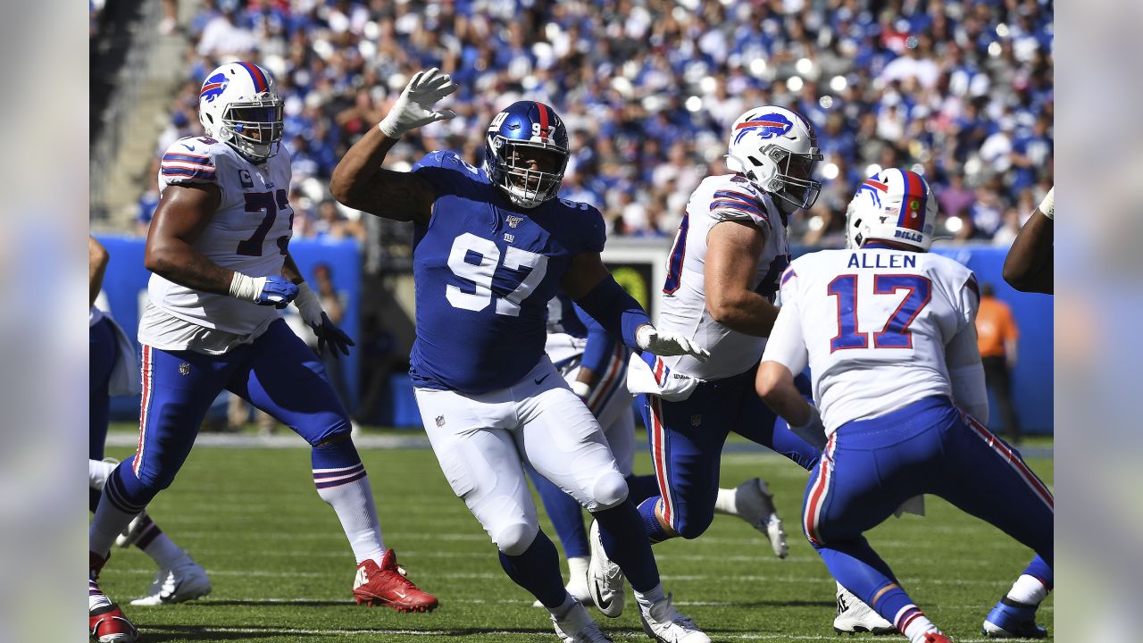 New York Giants defensive tackle Dexter Lawrence (97) during an NFL  preseason football game against the