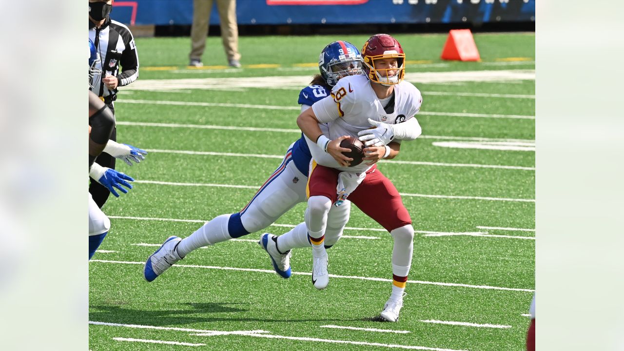 New York Giants defensive end Leonard Williams (99) in action during an NFL  football game against the Washington Football Team, Sunday, Oct. 18, 2020,  in East Rutherford, N.J. (AP Photo/Adam Hunger Stock