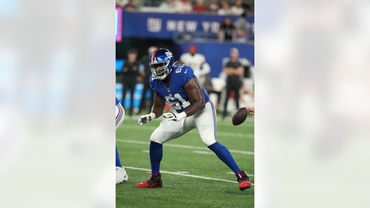 He didn't play in high school. Or college. Yet here is Roy Mbaeteka at  Giants training camp. - Newsday