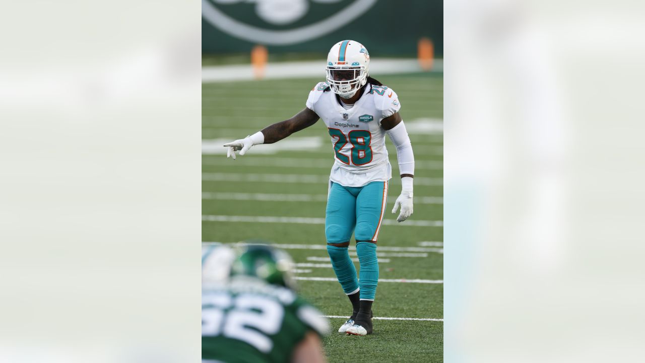 Miami Dolphins wide receiver Isaiah Ford (87) warms up before taking on the  New York Jets during an NFL football game, Sunday, Nov. 21, 2021, in East  Rutherford, N.J. (AP Photo/Adam Hunger