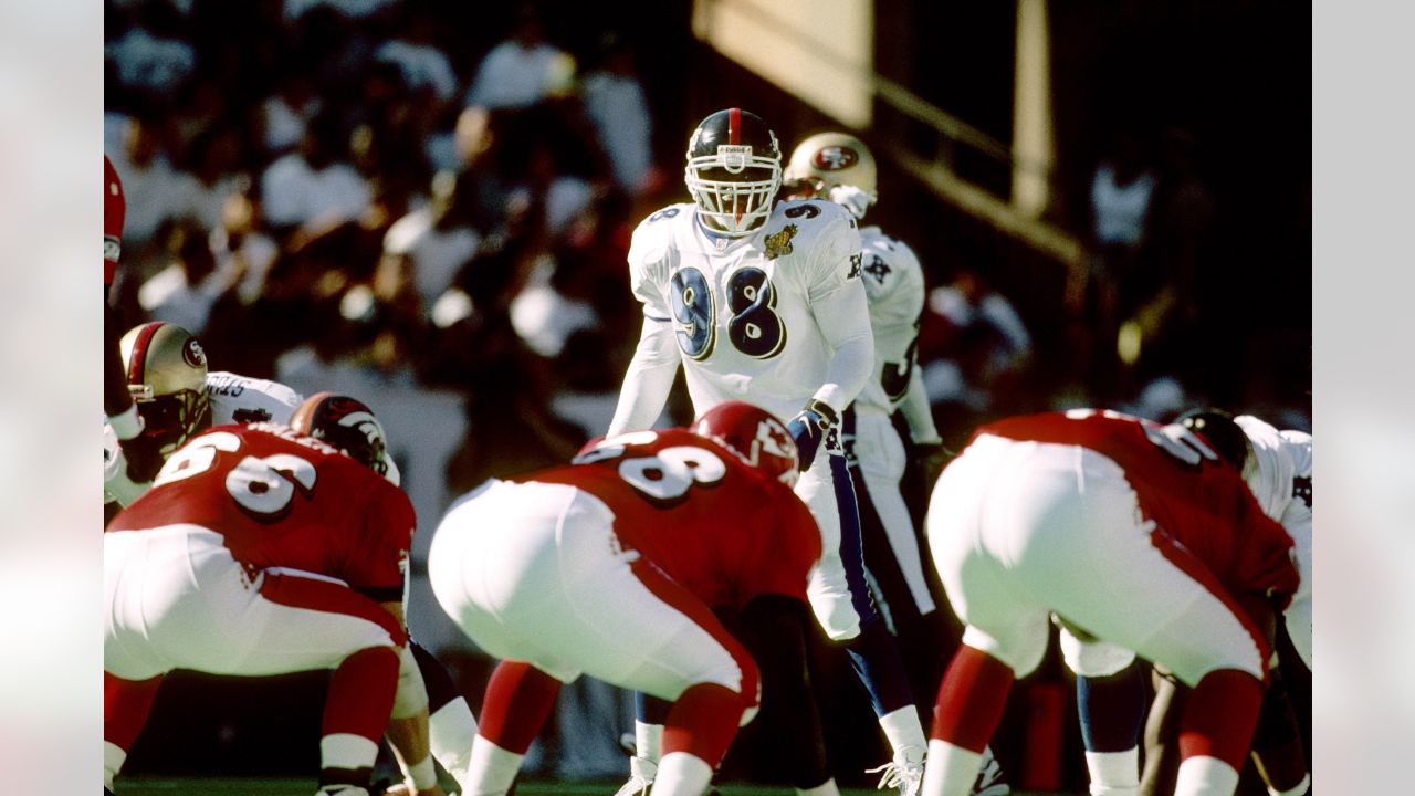 Pro Bowl, NFC Barry Sanders in action during tackle vs AFC Rod News  Photo - Getty Images