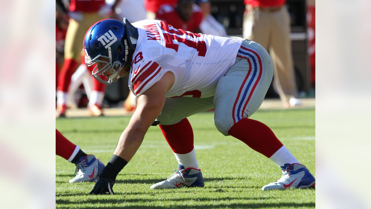 New York Giants defensive tackle Markus Kuhn (78) is fired up after an  interception by a teammate in an NFL football game between the New York  Giants and Dallas Cowboys on Sunday