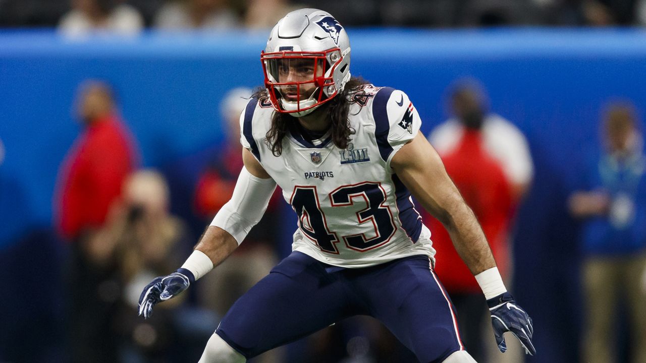 New England Patriots cornerback Jack Jones (13) reacts against the New York  Jets during an NFL football game Sunday, Oct. 30, 2022, in East Rutherford,  N.J. (AP Photo/Adam Hunger Stock Photo - Alamy