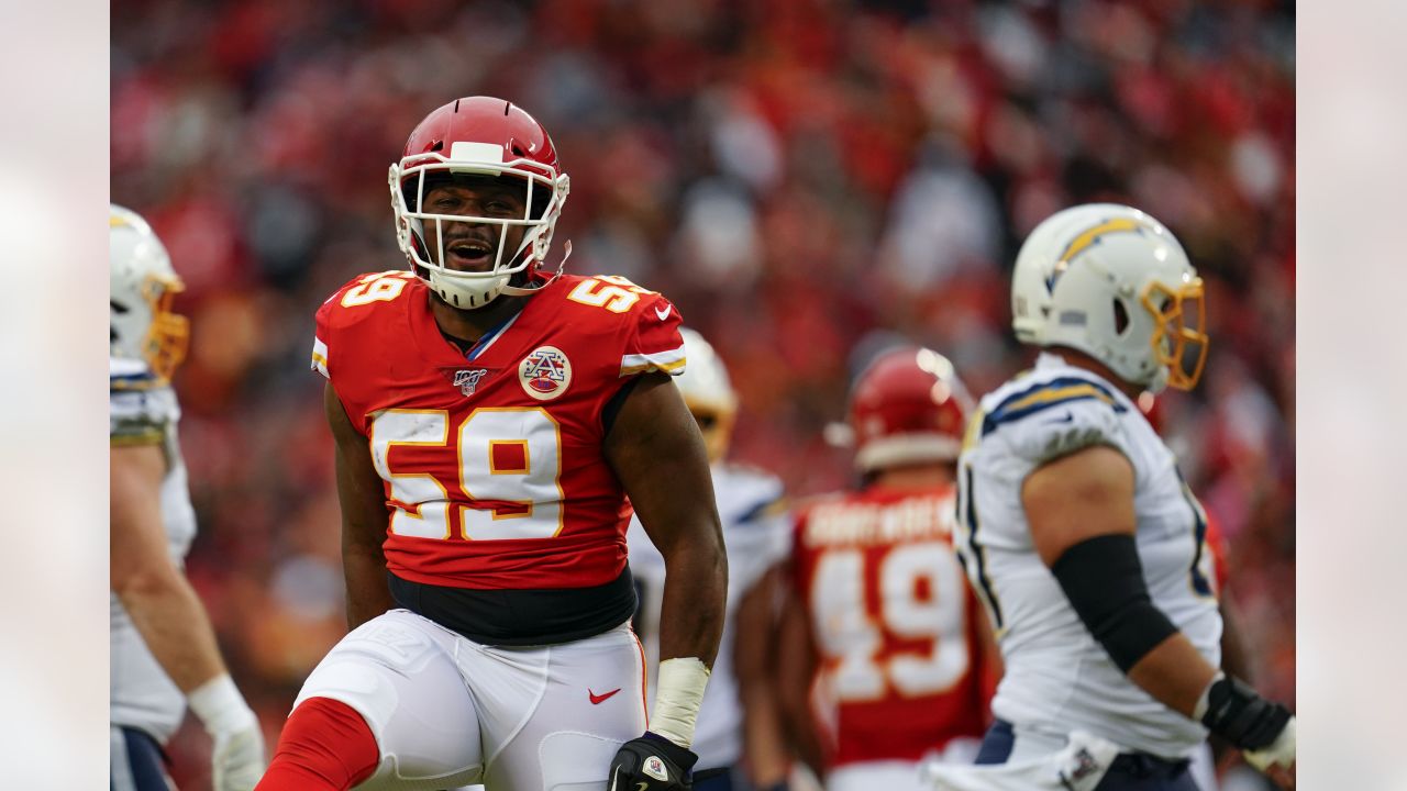 New York Giants inside linebacker Reggie Ragland (55) runs on the field  during the first half of an NFL football game against the Chicago Bears,  Sunday, Jan. 2, 2022, in Chicago. (AP