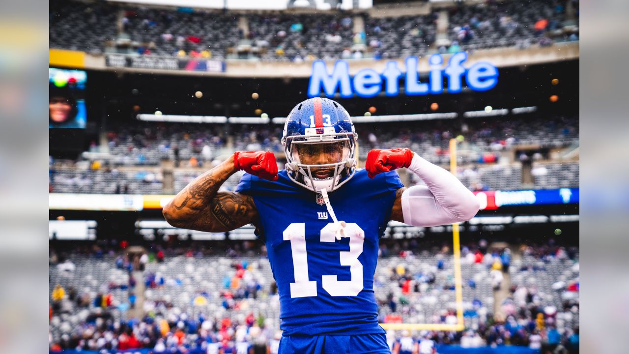 August 26, 2017, New York Giants cornerback Donte Deayon (38) looks on  prior to the NFL game between the New York Jets and the New York Giants at  MetLife Stadium in East