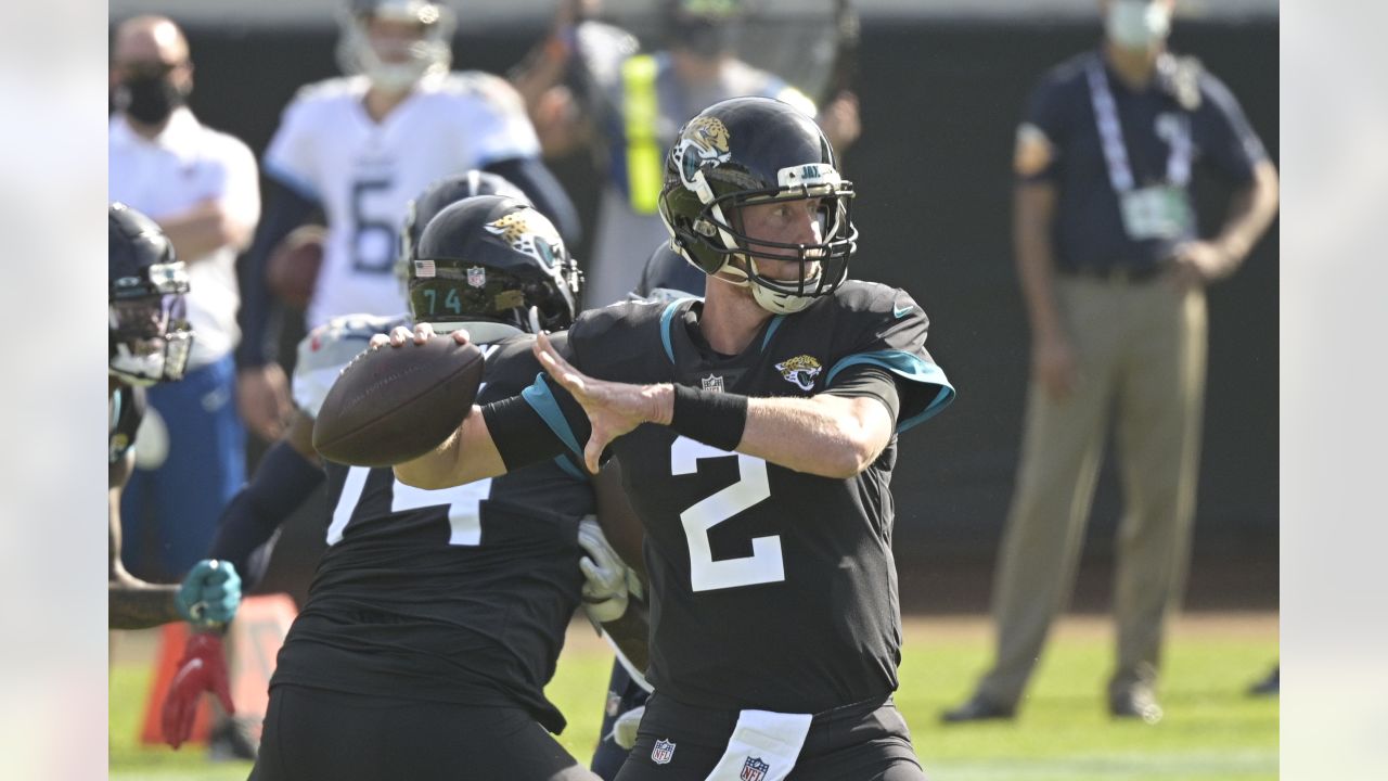 November 29, 2020 - Jacksonville, FL, U.S: Jacksonville Jaguars quarterback  Mike Glennon (2) during 1st half NFL football game between the Cleveland  Browns and the Jacksonville Jaguars at TIAA Bank Field in