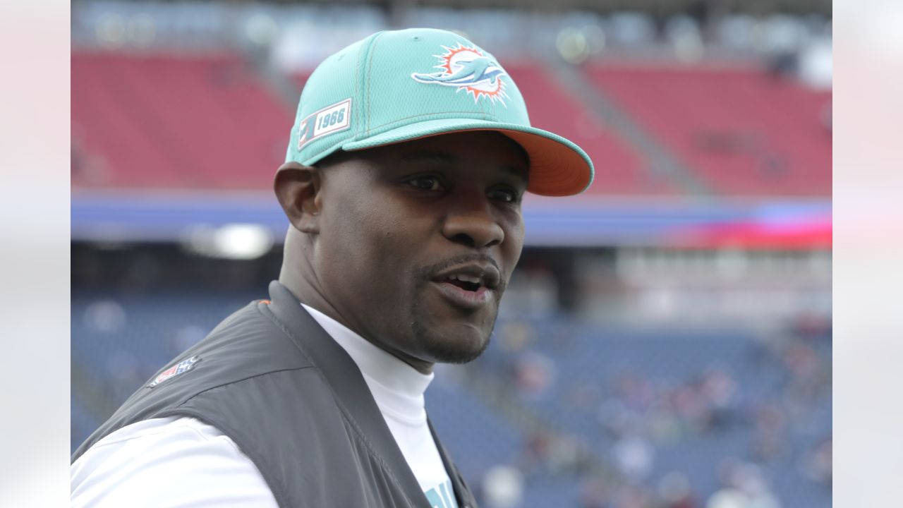 August 29, 2019: Miami Dolphins Head Coach Brian Flores walks the sideline  during a preseason game between the New Orleans Saints and the Miami  Dolphins at the Mercedes Benz Superdome in New