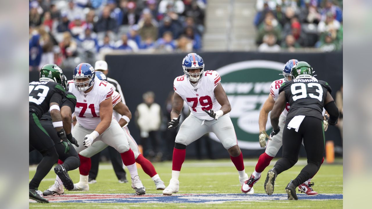 New York Giants tackle Eric Smith during an NFL preseason football game  against the Cincinnati Bengals, Sunday, Aug. 21, 2022 in East Rutherford,  N.J. The Giants won 25-22. (AP Photo/Vera Nieuwenhuis Stock