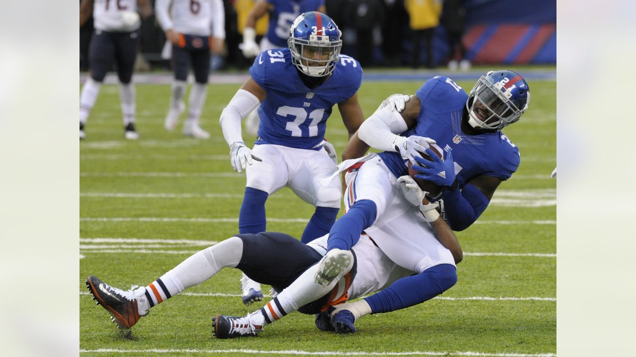 August 26, 2017, New York Giants safety Landon Collins (21) returns the  interception for a touchdown during the NFL game between the New York Jets  and the New York Giants at MetLife Stadium in East Rutherford, New Jersey.  Christopher Szagola/CSM