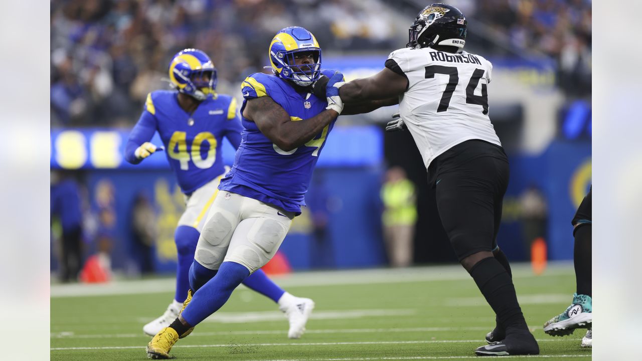 September 9, 2018 - East Rutherford, New Jersey, U.S. - Jacksonville  Jaguars offensive tackle Cam Robinson (74) leads the offensive team off the  field in the second half during a NFL game