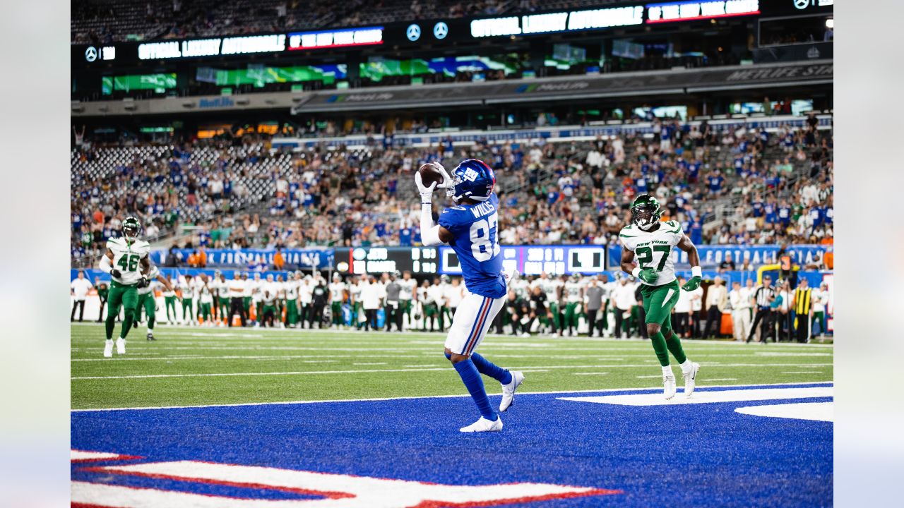 New York Giants fullback Elijhaa Penny leaks out of the backfield for a  play-action touchdown pass from Giants quarterback Mike Glennon