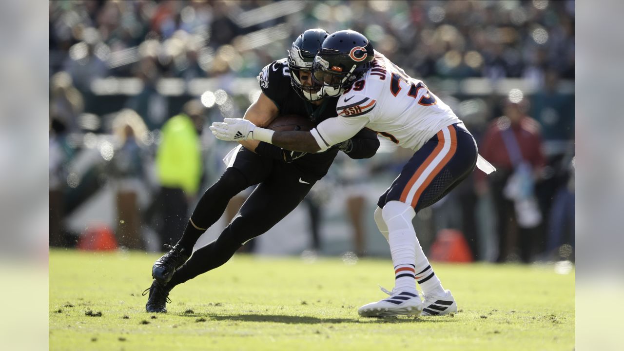 Philadelphia Eagles' Zach Ertz runs after a catch for a touchdown during  the first half of an NFL football game against the Chicago Bears, Sunday,  Nov. 3, 2019, in Philadelphia. (AP Photo/Matt