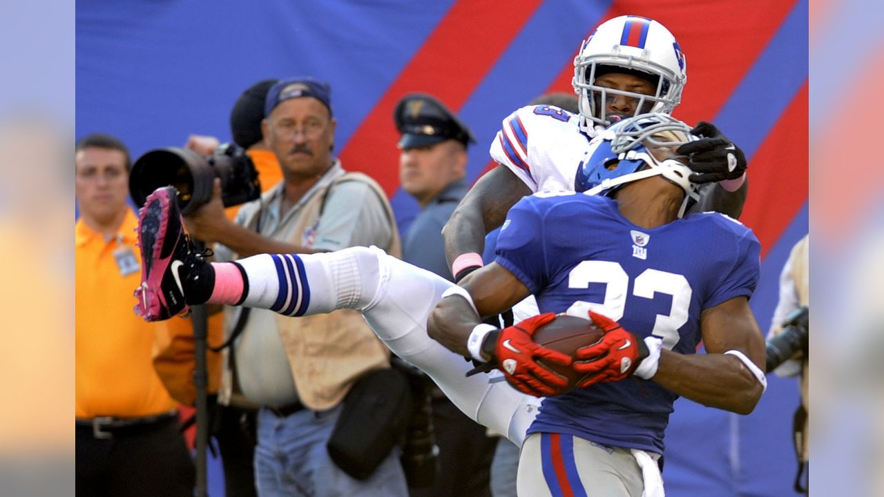 New York Giants Corey Webster watches Buffalo Bills Stevie Johnson