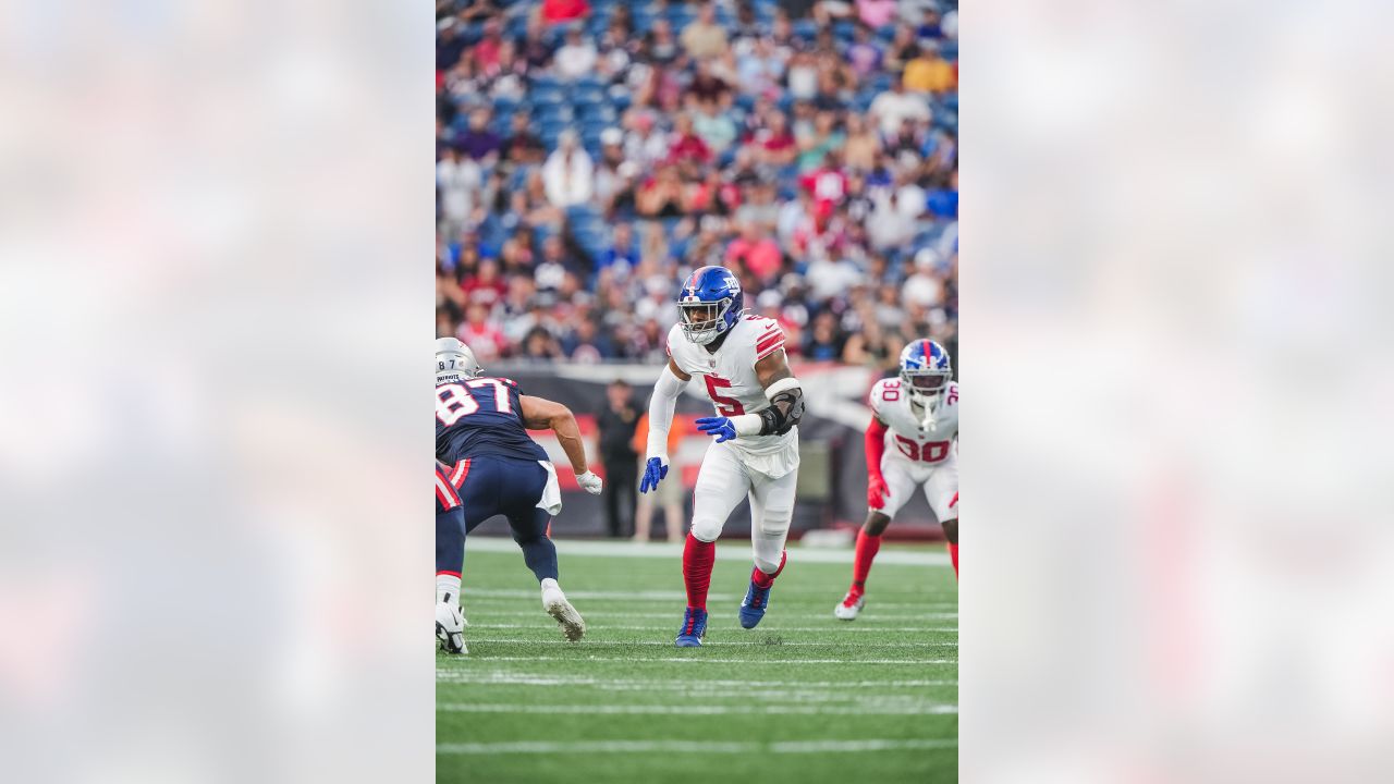 New York Giants' C.J. Board runs back a kickoff against the New England  Patriots during an NFL preseason football game at Gillette Stadium,  Thursday, Aug. 11, 2022 in Foxborough, Mass. (Winslow Townson/AP