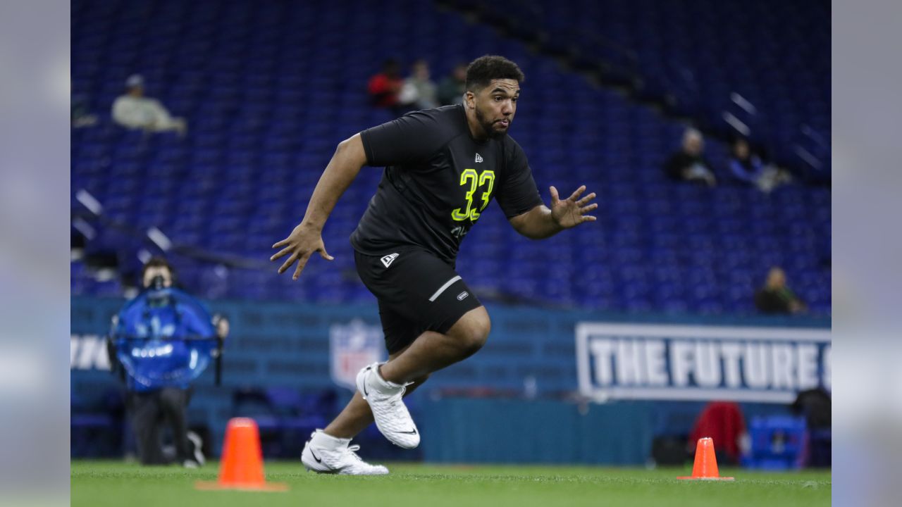 Eastern Michigan defensive lineman Jose Ramirez runs a drill at the NFL  football scouting combine in Indianapolis, Thursday, March 2, 2023. (AP  Photo/Michael Conroy Stock Photo - Alamy