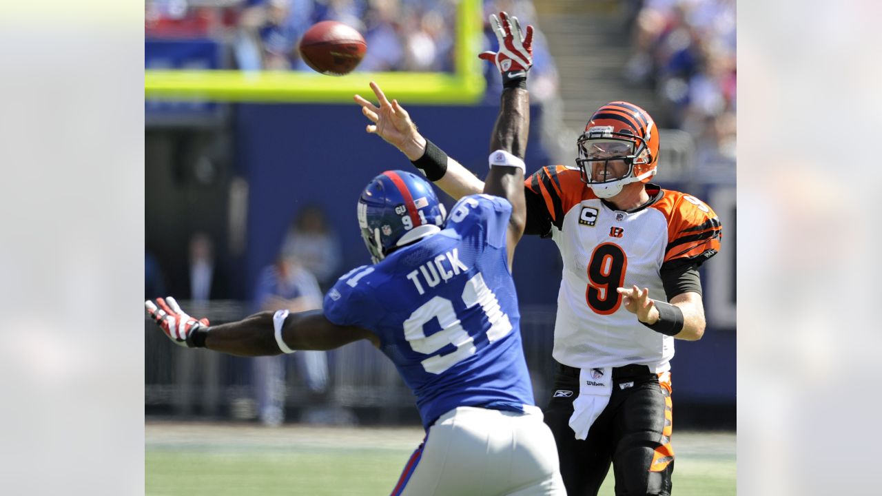 New York Giants tackle Eric Smith during an NFL preseason football game  against the Cincinnati Bengals, Sunday, Aug. 21, 2022 in East Rutherford,  N.J. The Giants won 25-22. (AP Photo/Vera Nieuwenhuis Stock