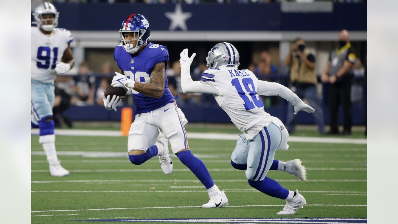 Dallas Cowboys linebacker Keanu Neal's helmet is shown during the second  half of an NFL football game in Arlington, Texas, Sunday, Nov. 7, 2021. The  Cowboys added a red stripe to their