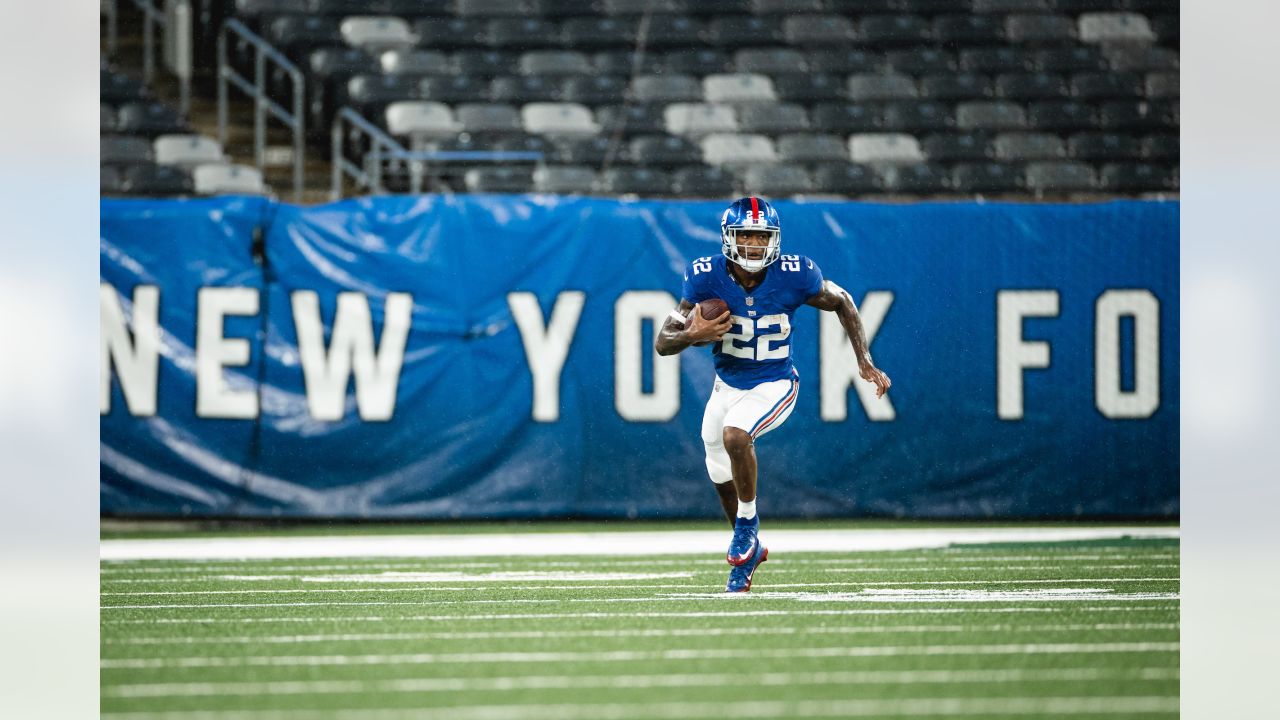 The New York Giants play an inter-sqaud game, the Blue White scrimmage