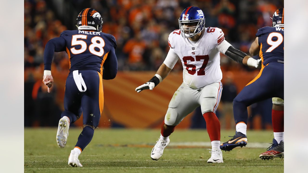 Denver Broncos outside linebacker Von Miller takes up his position during  the first half of an NFL football game against the Denver Broncos Sunday,  Sept. 22, 2019, in Green Bay, Wis. (AP