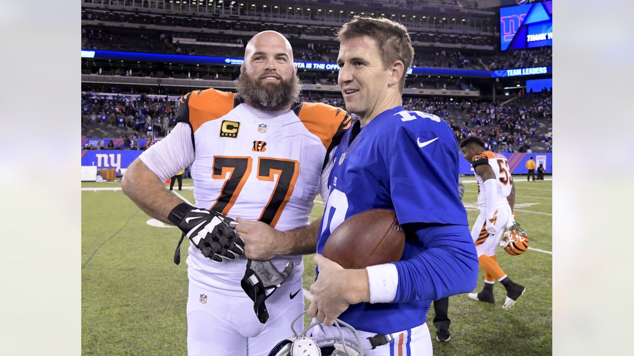 New York Giants tackle Eric Smith during an NFL preseason football game  against the Cincinnati Bengals, Sunday, Aug. 21, 2022 in East Rutherford,  N.J. The Giants won 25-22. (AP Photo/Vera Nieuwenhuis Stock