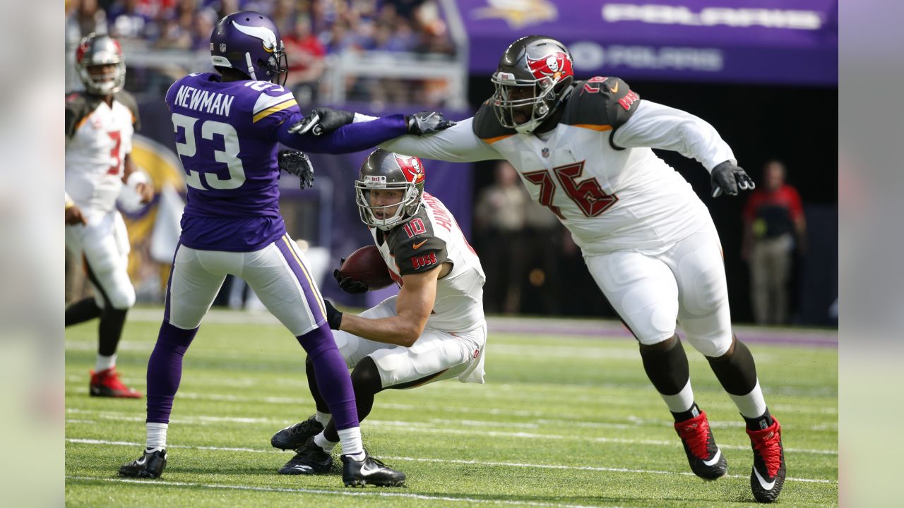 August 16, 2019: Tampa Bay Buccaneers offensive tackle Donovan Smith (76)  before the NFL preseason game between the Miami Dolphins and the Tampa Bay  Buccaneers held at Raymond James Stadium in Tampa