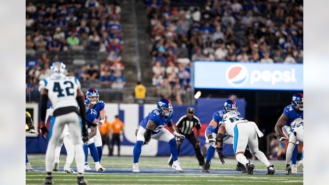 New York Giants defensive end Leonard Williams (99) enters the stadium  against the Carolina Panthers during an NFL pre-season football game on  Friday, Aug. 18, 2023, in East Rutherford, N.J. (AP Photo/Rusty