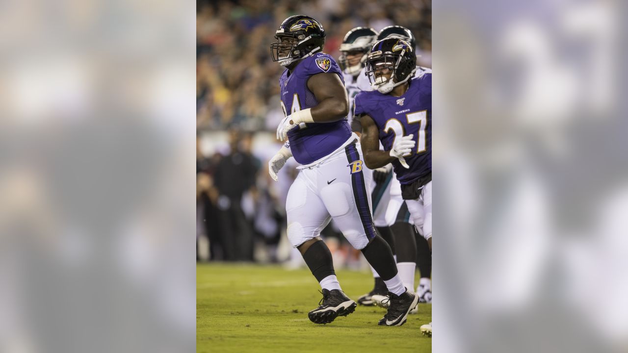 Baltimore Ravens defensive tackle Isaiah Mack (94) watches the