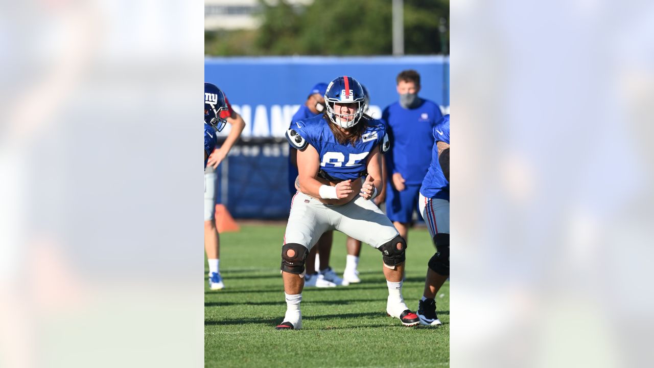 New York Giants center Nick Gates (65) takes the field to face the  Washington Commanders during an NFL football game Sunday, Dec. 4, 2022, in  East Rutherford, N.J. (AP Photo/Adam Hunger Stock