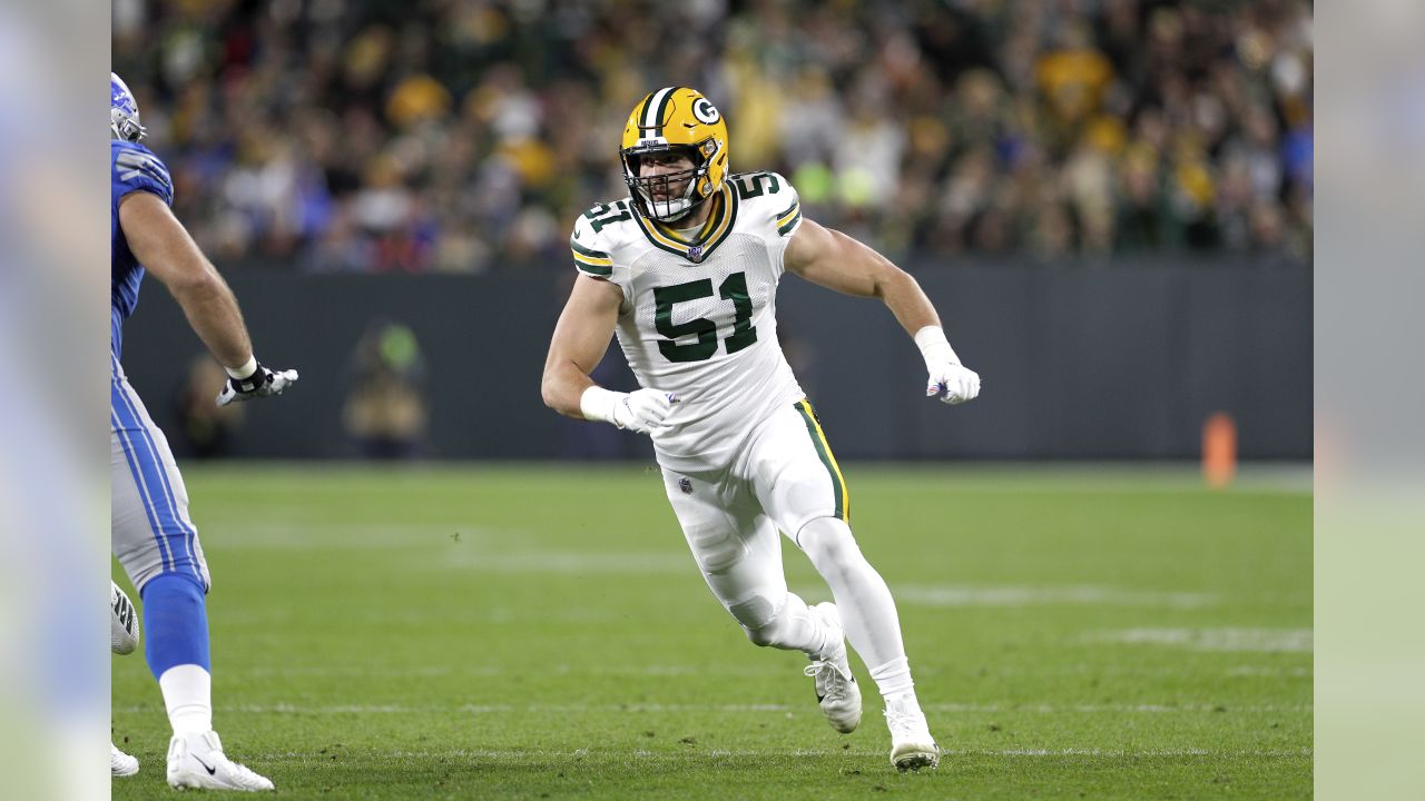 Green Bay Packers linebacker Rashan Gary warms up before the start of an  NFL football game between the Green Bay Packers and Detroit Lions Monday,  Oct. 14, 2019, in Green Bay, Wis. (