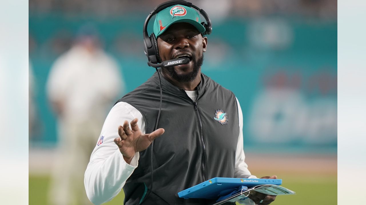 Miami Dolphins guard Michael Deiter (63) heads onto the field for warmups  before the start of a NFL preseason football game against the Las Vegas  Raiders, Saturday, Aug. 20, 2022, in Miami