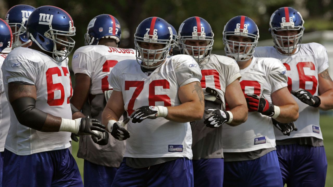 Giants players honor Emlen Tunnell, Y.A. Tittle with practice jerseys