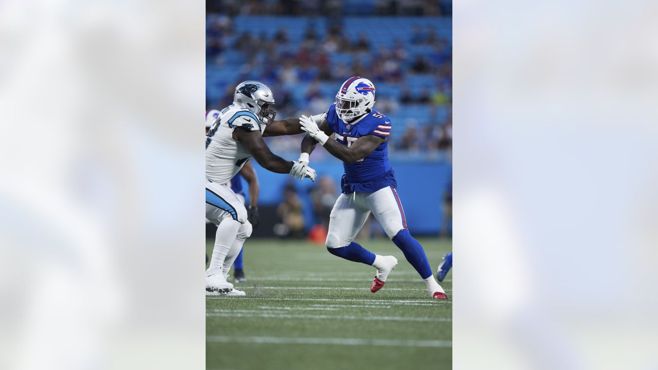 Buffalo Bills cornerback Taron Johnson (7) reacts during the second half of  an NFL football game against the New England Patriots, Thursday, Dec. 1,  2022, in Foxborough, Mass. (AP Photo/Greg M. Cooper