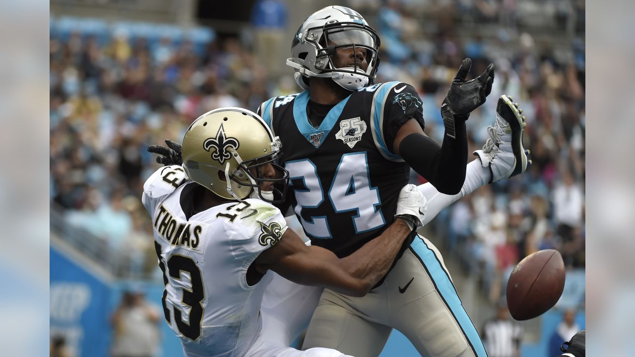 Carolina Panthers quarterback Cam Newton (1) warms up before an NFL  football game against the New Orleans Saints in New Orleans, Sunday, Jan.  2, 2022. (AP Photo/Butch Dill Stock Photo - Alamy