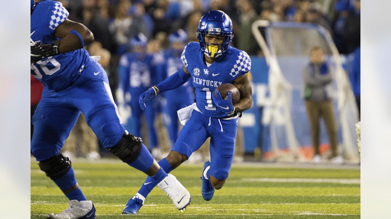 Mississippi wide receiver A.J. Brown celebrates with tight end Dawson Knox,  right, after Brown scored a touchdown during the first half of an NCAA  college football game against Kentucky, Saturday, Nov. 4