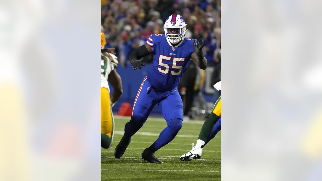 Buffalo Bills defensive end Boogie Basham (55) stands on the