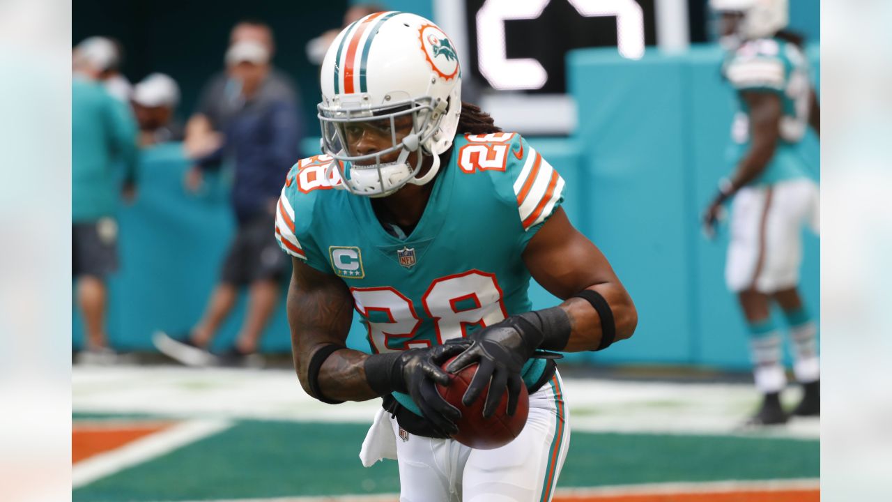 SEP 13, 2015 : Miami Dolphins cornerback Bobby McCain (28) warms