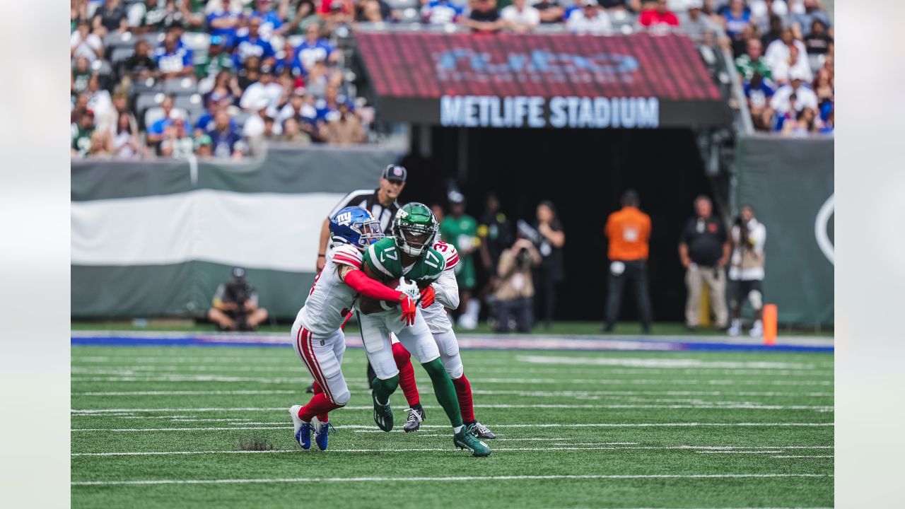 New York Giants running back Sandro Platzgummer (34) practices before a  preseason NFL football game against the New York Jets, Sunday, Aug. 28,  2022, in East Rutherford, N.J. (AP Photo/Adam Hunger Stock