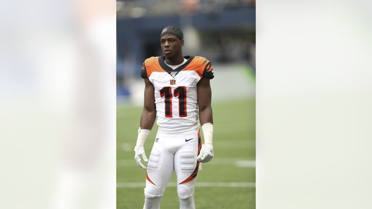 John Ross III Cincinnati Bengals Game-Used #11 White Jersey vs. Cleveland  Browns on September 17 2020