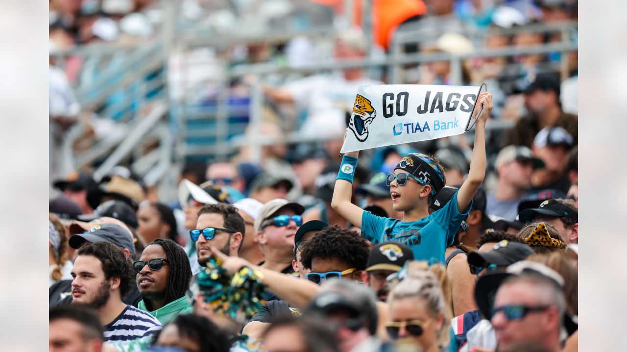 Jacksonville Jaguars fans celebrate a Salute to Service during opening  ceremonies of an NFL football game at EverBank Field against the  Indianapolis Colts, Thursday, Nov. 8, 2012, in Jacksonville, Fla. The Colts