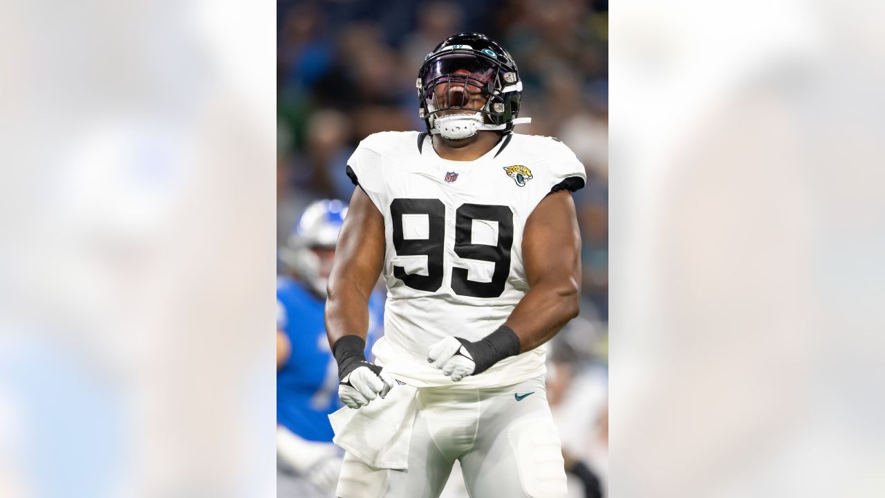 Jacksonville Jaguars cornerback Christian Braswell (36) runs off the field  against the Detroit Lions during an NFL pre-season football game, Saturday,  Aug. 19, 2023, in Detroit. (AP Photo/Rick Osentoski Stock Photo - Alamy