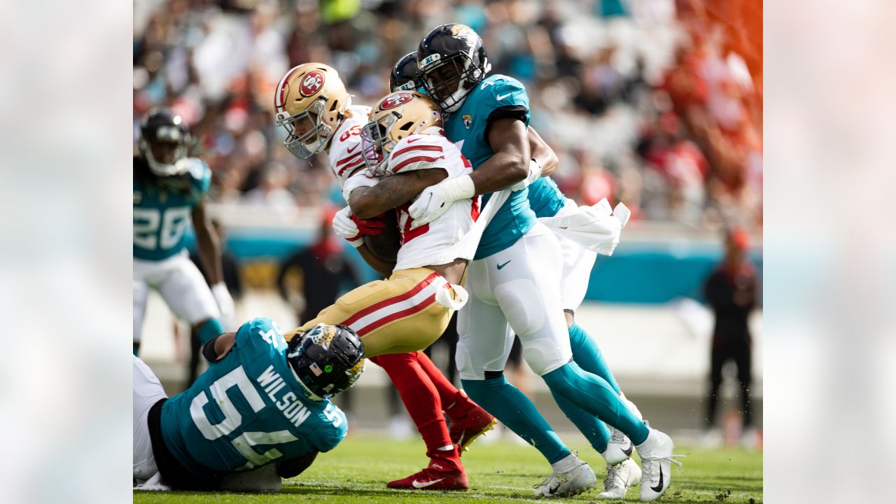 Jacksonville, FL, USA. 21st Nov, 2021. San Francisco 49ers cornerback  Devontae Harris (30) before 1st half NFL football game between the San  Francisco 49ers and the Jacksonville Jaguars at TIAA Bank Field