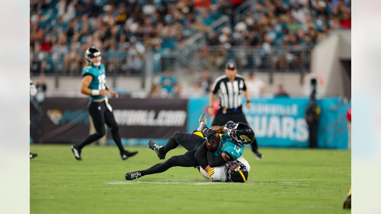 Jacksonville Jaguars running back Snoop Conner (24) rushes for yardage  during the first half of a preseason NFL football game against the  Pittsburgh Steelers, Saturday, Aug. 20, 2022, in Jacksonville, Fla. (AP