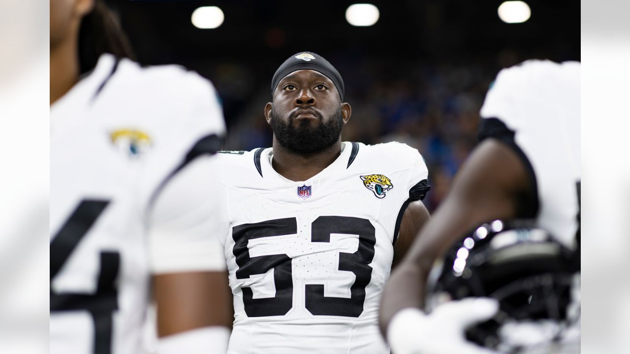 Jacksonville Jaguars wide receiver Oliver Martin (88) stiff arms Detroit  Lions cornerback Chase Lucas (27) during an preseason NFL football game in  Detroit, Saturday, Aug. 19, 2023. (AP Photo/Paul Sancya Stock Photo - Alamy