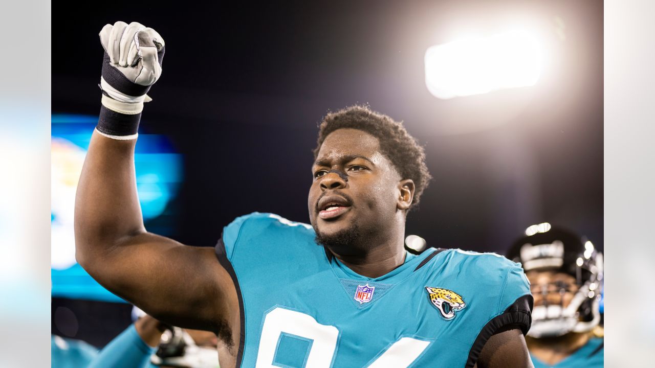 Jacksonville Jaguars defensive tackle Folorunso Fatukasi (94