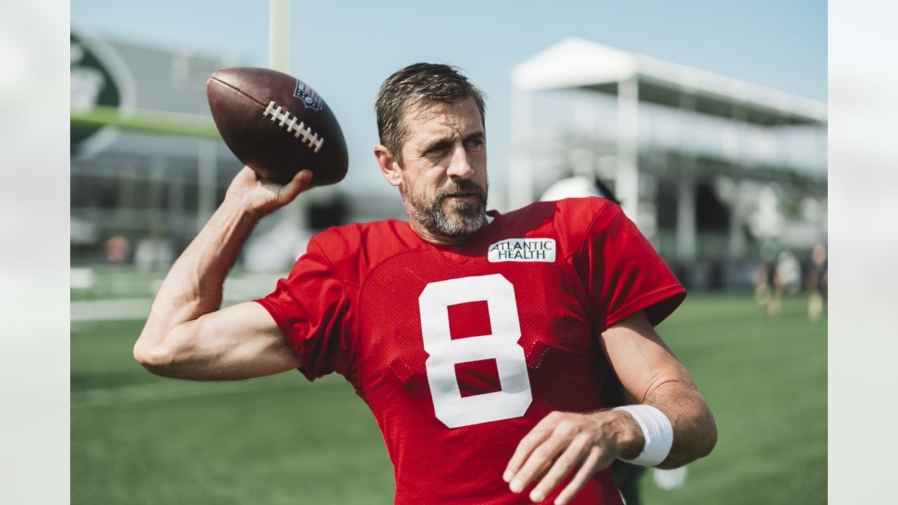 June 9, 2022, Florham Park, New Jersey, USA: New York Jets tight end Jeremy  Ruckert (89) stretches before organized team activities at the Atlantic  Health Jets Training Center, Florham Park, New Jersey.