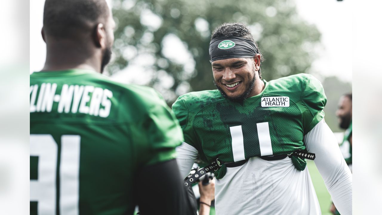 June 9, 2022, Florham Park, New Jersey, USA: New York Jets tight end Jeremy  Ruckert (89) stretches before organized team activities at the Atlantic  Health Jets Training Center, Florham Park, New Jersey.