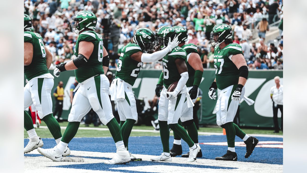 New York Giants running back Sandro Platzgummer (34) in action against the  New York Jets during a preseason NFL football game, Saturday, Aug. 14,  2021, in East Rutherford, N.J. (AP Photo/Adam Hunger