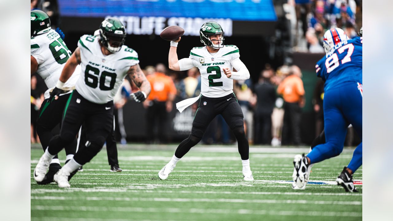 New York Jets defensive end Bryce Huff (47) during an NFL football game  against the New York Giants, Saturday, Aug. 26, 2023 in East Rutherford,  N.J. Jets won 32-24. (AP Photo/Vera Nieuwenhuis