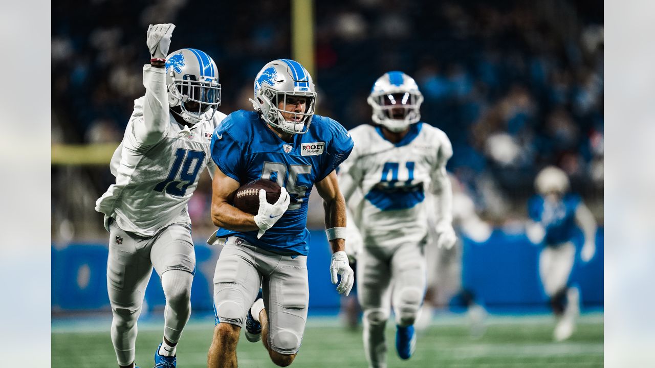 Detroit Lions wide receiver Tom Kennedy (85) runs a route on