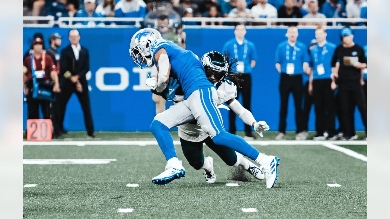 DETROIT, MI - NOVEMBER 06: Detroit Lions Wide Receiver (14) Amon-Ra St.  Brown in action during the game between Green Bay Packers and Detroit Lions  on November 6, 2022 in Detroit, MI (